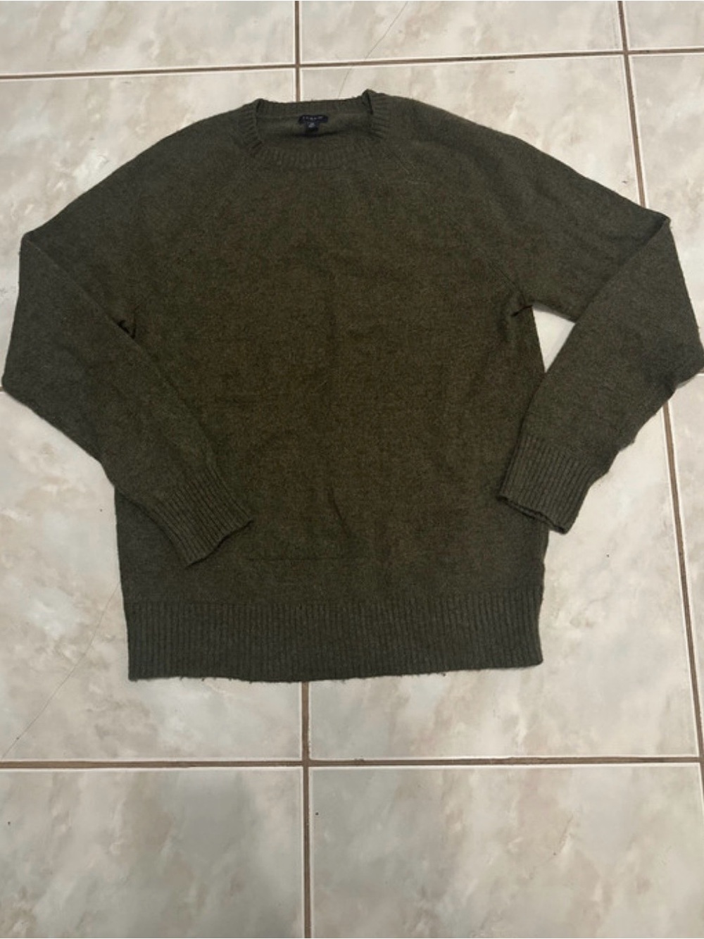 J. Crew Men's Olive Green Crewneck Sweater